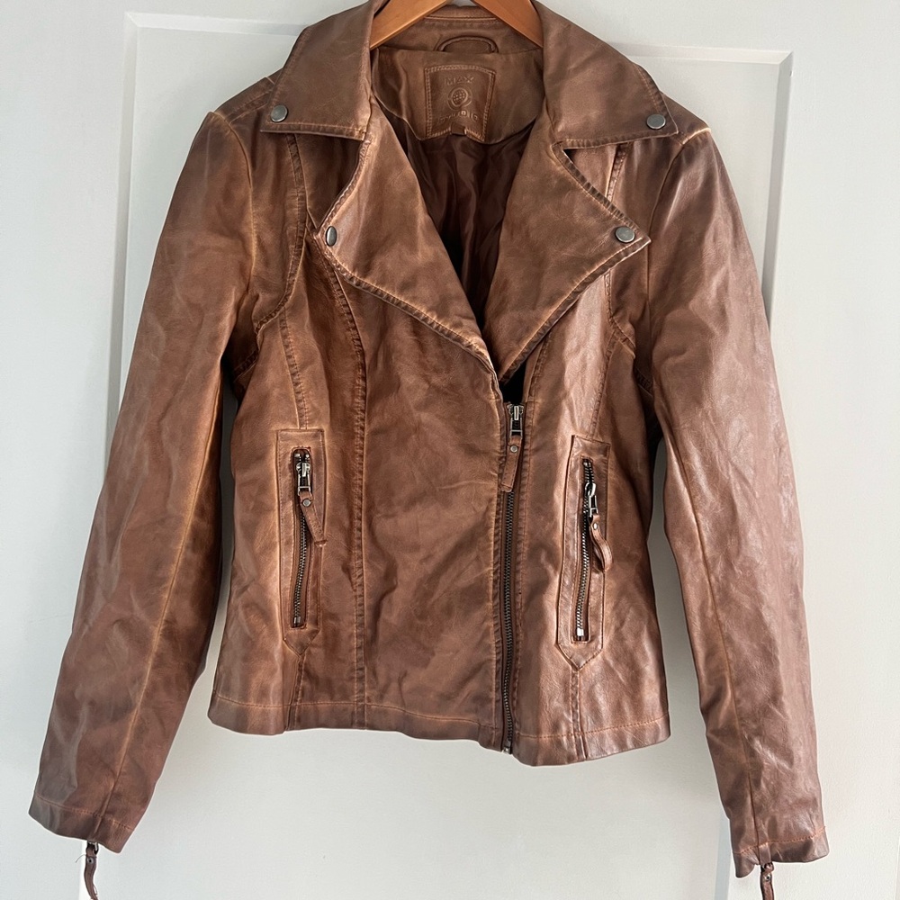 Brown Faux Leather Jacket